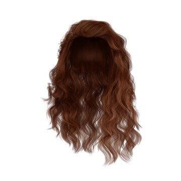 recommend clip art: 3d rendering wavy red ginger hair isolated
