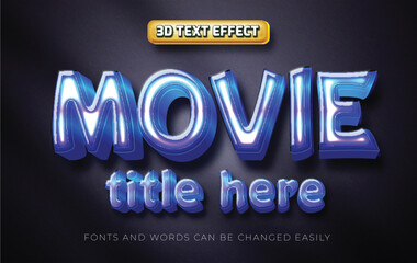 Naklejka na ściany i meble Movie style 3d editable text effect style