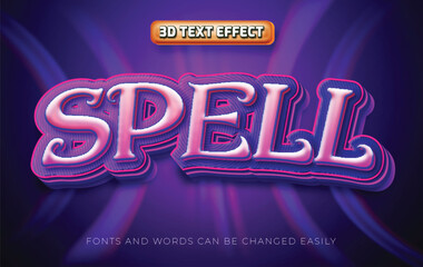 Spell magical 3d editable text effect style
