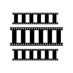 Film strip set cinema strip roll 35mm blank slide vector image. Photo film strip vector image