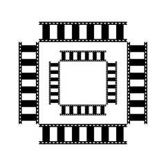 3d film reel strip set vector image. Film strip collection in different sizes vector image