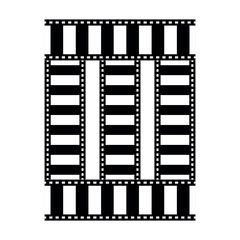 Obraz premium Film strip set on white vector image. Photo film strip warp vector image