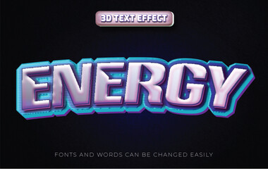 Energy 3d editable text effect style