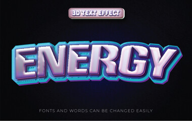 Obraz premium Energy 3d editable text effect style