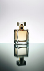 Sophisticated fragrance showcased against a gradient backdrop, embodying allure and timeless elegance.