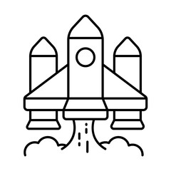Conceptual linear design icon of projectile 