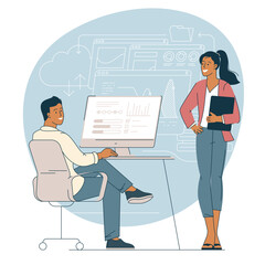 People launching startup.