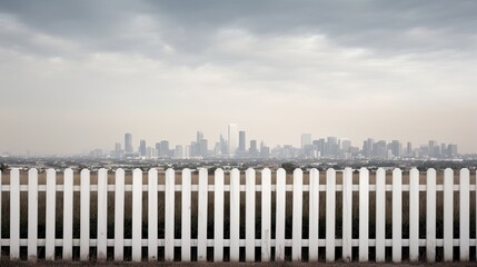 Fence against a background of skyline Generative AI