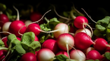 Close Up view of Baby Radishes Generative AI