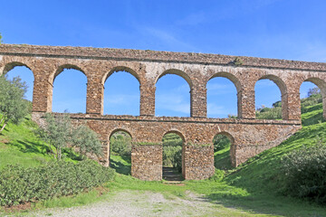 Roman aqueduct in Almunecar, Spain