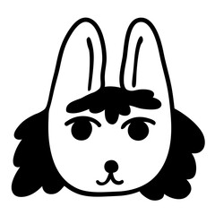 linear black and white cat portrait in vector.doodle style object for design. avatar for social networks.isolated stylized cat.Collection of portraits of cats