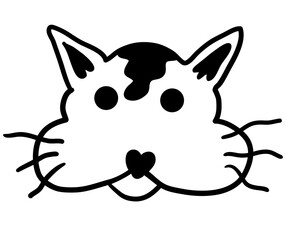 linear black and white cat portrait in vector.doodle style object for design. avatar for social networks.isolated stylized cat.Collection of portraits of cats