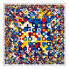 Fototapeta premium Geometric pattern background with abstract color geometry prints of rectangles, squares and circles shape design Abstract geometric pattern design 