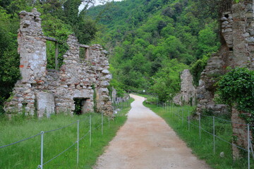 Valley of paper mills in the Italian city Maderno near Garda lake