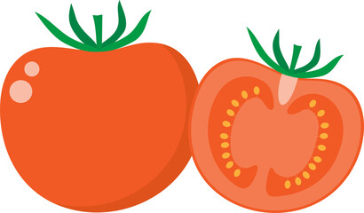 Ripe tomatoes on a white background.