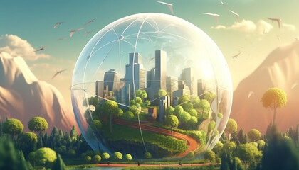 Obraz premium World Environment Day, Earth Day, Planet Earth Day, Green Earth, Green Nature, Healthy Planet, Healthy World, Earth and Nature, Sustainable Planet Earth and Nature, green energy, green earth