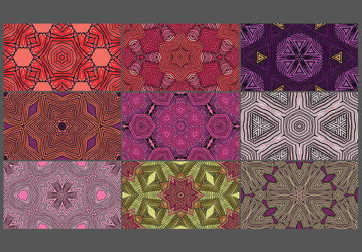 Seamless Pattern Collection with Mandala Ethic Motif