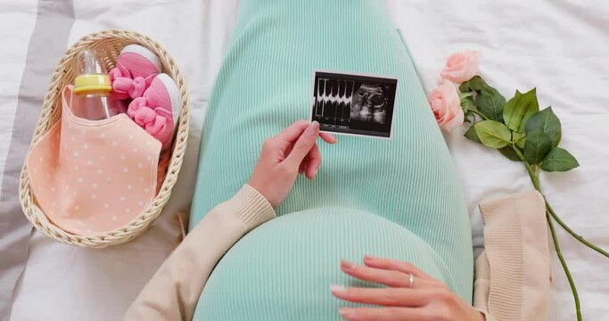 asian woman pregnant ultrasound joy