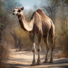 Camel in natural habitat (generative AI)