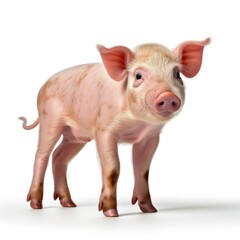 Baby Pig isolated on white (generative AI)