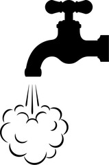 Hot water tap vector icon