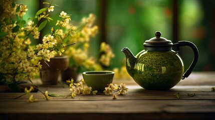 teapot and cup on the table