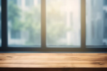 Top of wood table with window -Ai