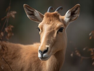 Naklejka na ściany i meble Unique Saiga Antelope in Natural Habitat AI Generated Generative AI