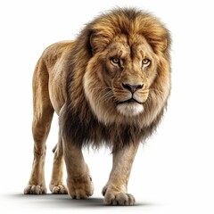 Obraz premium Lion isolated on white background (Generative AI)