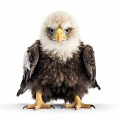Obraz premium Baby Bald Eagle isolated on white (generative AI)