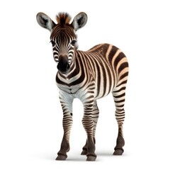 Baby Zebra isolated on white (generative AI)