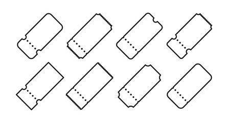 Ticket line icon set. Coupon ticket. Sale coupon. Vector illustration.