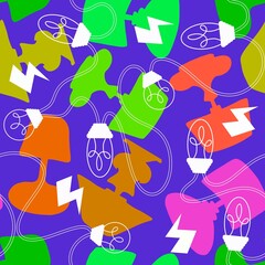 Cartoon illumination seamless lamp pattern for wallpapers and wrapping paper and fabrics and linens