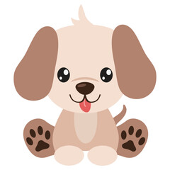 Cute little puppy dog vector cartoon illustration