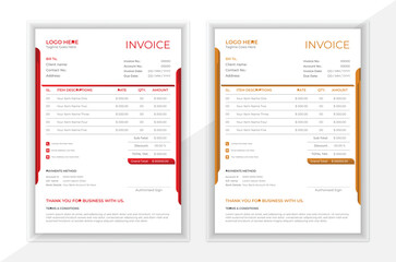 Stylish corporate business invoice template.