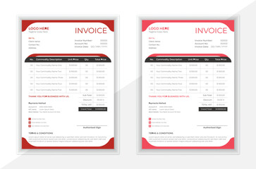 Attractive invoice template. Modern and elegant invoice design for professional business.