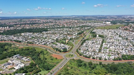 Beautiful panoramic view of Goiania, the capital of Goias State, in the Central West region of Brazil in May, 2023. 