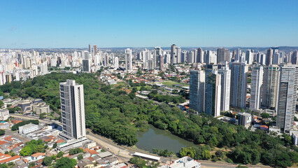 Obraz premium Beautiful panoramic view of Goiania, the capital of Goias State, in the Central West region of Brazil in May, 2023. 