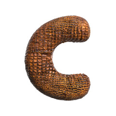 crocodile letter C - Capital 3d reptile font - suitable for wildlife, ecology or conservation...