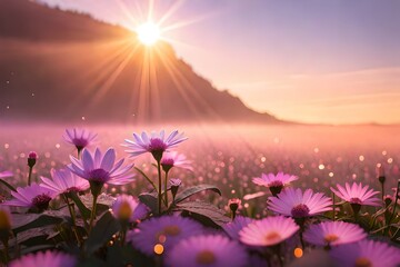 Fototapeta na wymiar flowers in the sun, Generated AI