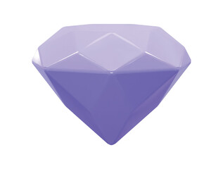 Gem diamond icon 3d rendering vector illustration