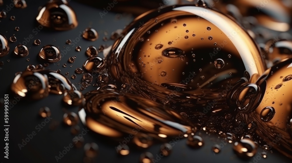 Poster a close up of a liquid filled with bubbles. generative ai
