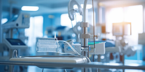 Blurred background of modern operating room in a modern hospital
