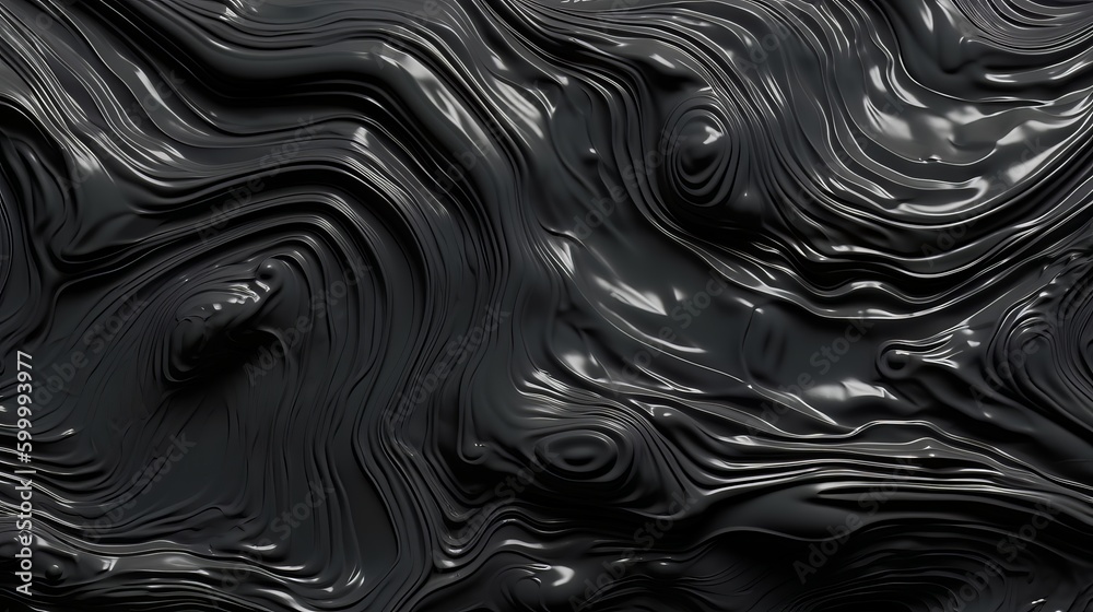 Poster An abstract black background with wavy lines. Generative ai