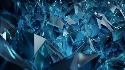 A large group of blue diamonds. Generative ai