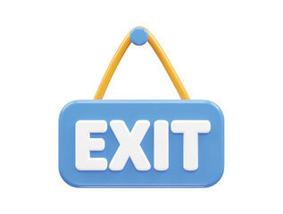 Exit text 3d rendering vector illustration 