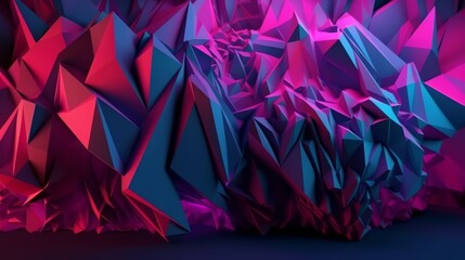 A vibrant and abstract wall full of colorful geometric shapes. Generative ai