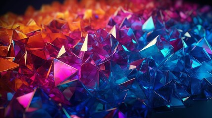 A colorful assortment of diamonds up close. Generative ai