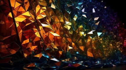 A vibrant and colorful wall with a rainbow of hues. Generative ai