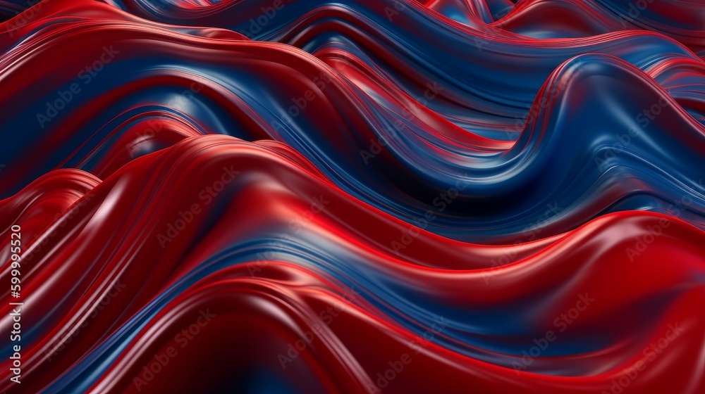 Poster An abstract background with flowing red and blue lines. Generative ai